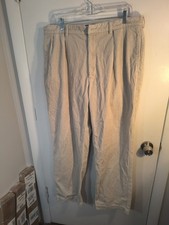 Polo Ralph Lauren Andrew Pant Mens 38x32 Tan Corduroy Pleated Trousers Y2K 90s