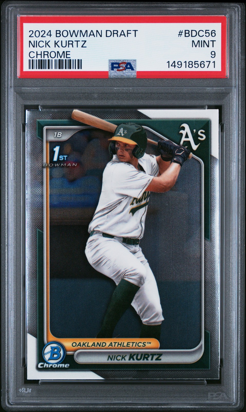 2024 BOWMAN DRAFT CHROME #BDC56 NICK KURTZ PSA 9