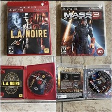 PS3 L.A. Noire and Mass Effect 3 Complete CIB Box/Insert Included Tested