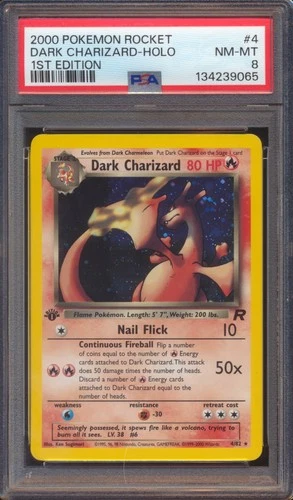New Listing2000 POKEMON ROCKET DARK CHARIZARD #4 1ST EDITION HOLO PSA 8