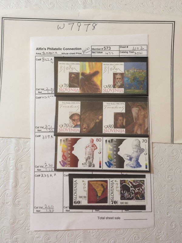 APC W7978 Slovenia MNH PAIRS