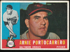 1960 Topps #254 Arnie Portocarrero Baltimore Orioles VG free shipping