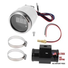 1.26" Universal Digital Water Temperature Gauge Kit with Black Joint Pipe 32mm