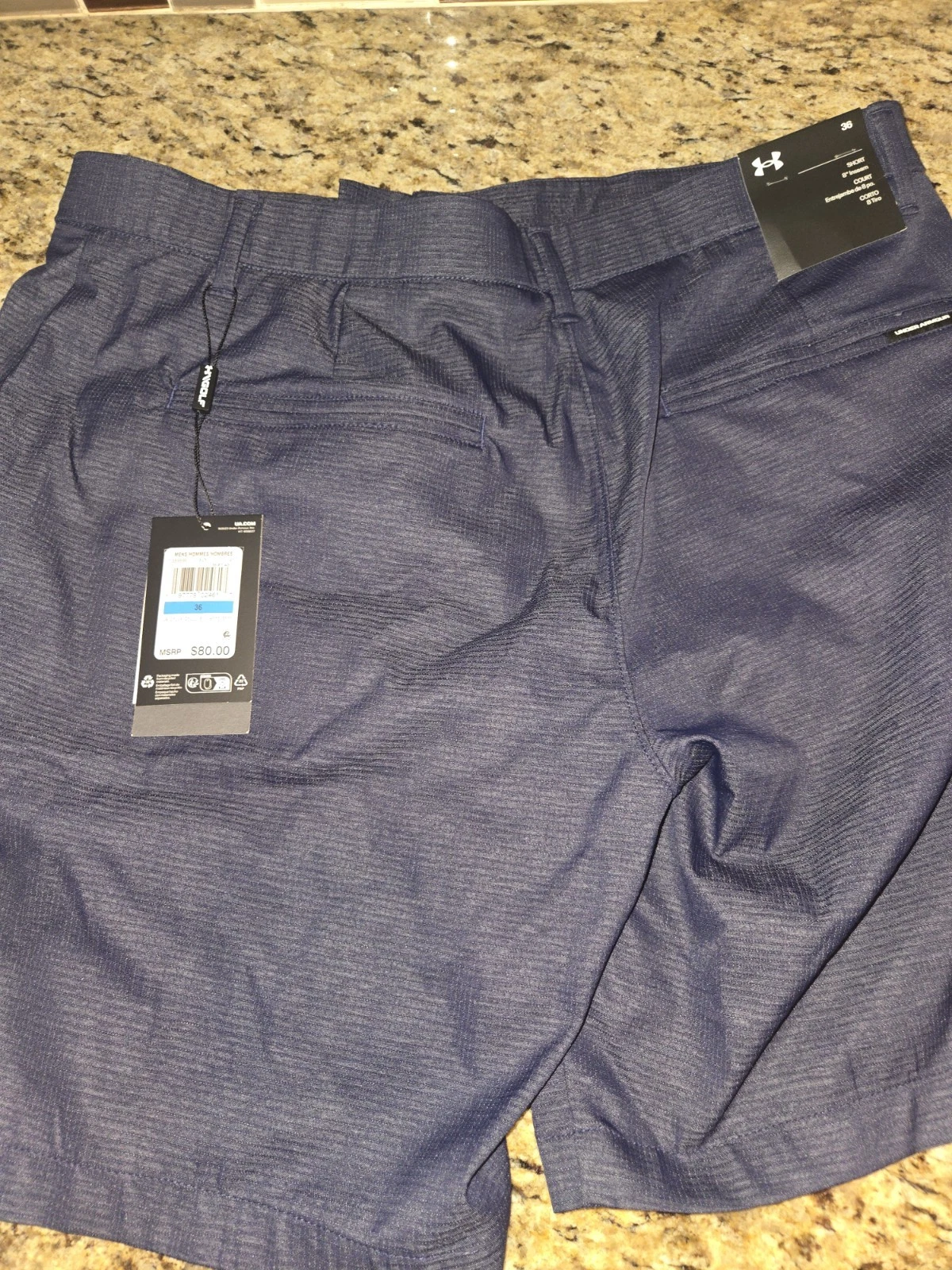 Men's Under Armour Iso-Chill Airvent Golf navy 8 inch inseam Sz. 34