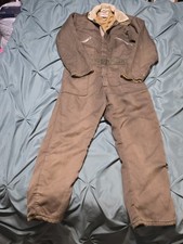 Vtg. Walls Blizzard Pruf Insulated Coveralls Boys 14 Kids Youth Brown...