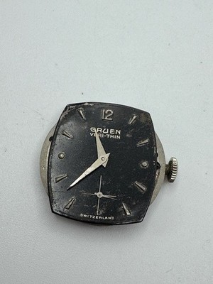 Vintage Gruen Veri-Thin 17 Jewels Mechanical Swiss Watch Movement WORKS