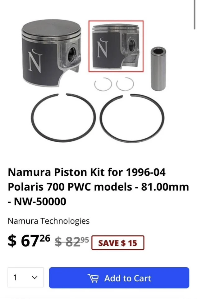 Namura Piston And Rings - Image 3 of 3