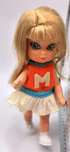 VTG 60s Mattel Liddle Kiddle Doll Rah Rah Skediddle Cheerleader Shoes Outfit EUC