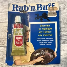 Vintage RUB ‘N BUFF ONE STEP Grecian Gold 2 FL OZ American Art ClayNEW OLD STOCK