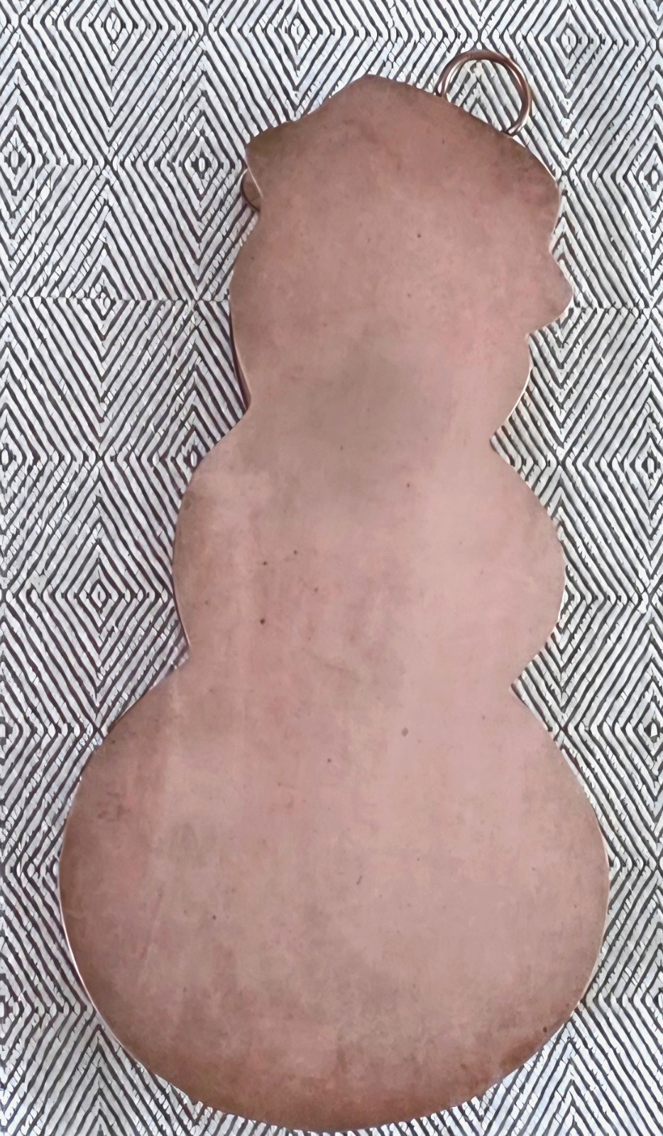 VINTAGE MICHAEL BONNE HANDMADE LARGE SNOWMAN COPPER COOKIE CUTTER SIGNED 8" EXC