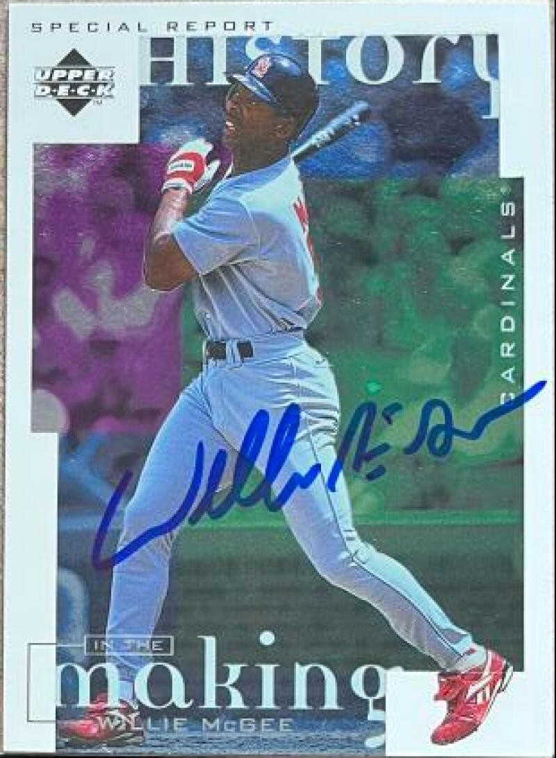 Willie McGee Autographed 1998 Upper Deck #363 St. Louis Cardinals Card