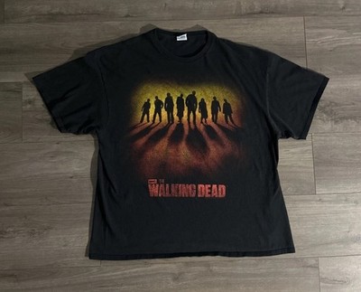 Vtg Delta The Walking Dead Big Colorful Graphic Print T Shirt Mens 2XL Black