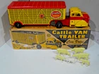 MARX CATTLE VAN TRAILER TRUCK- WITH COW VOICE- COWS AND BOX- MINT N BOX