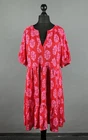 BODEN Piper Short Jersey Dress Pink Red Floral Print Midi Dress Size US 14 UK 18
