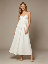 NWOT Farm Rio Linen Blend White Sleeveless Maxi Dress Size M