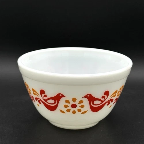 Vintage Pyrex Friendship Bowl Small 1-1/2 PT Mixing Serving #401 Red And Orange