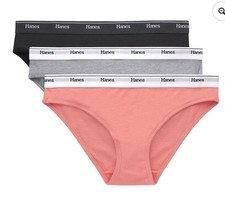 Hanes Originals 3-Pair Women's Cotton Stretch Bikini Underwear Size XXL/9 NWT