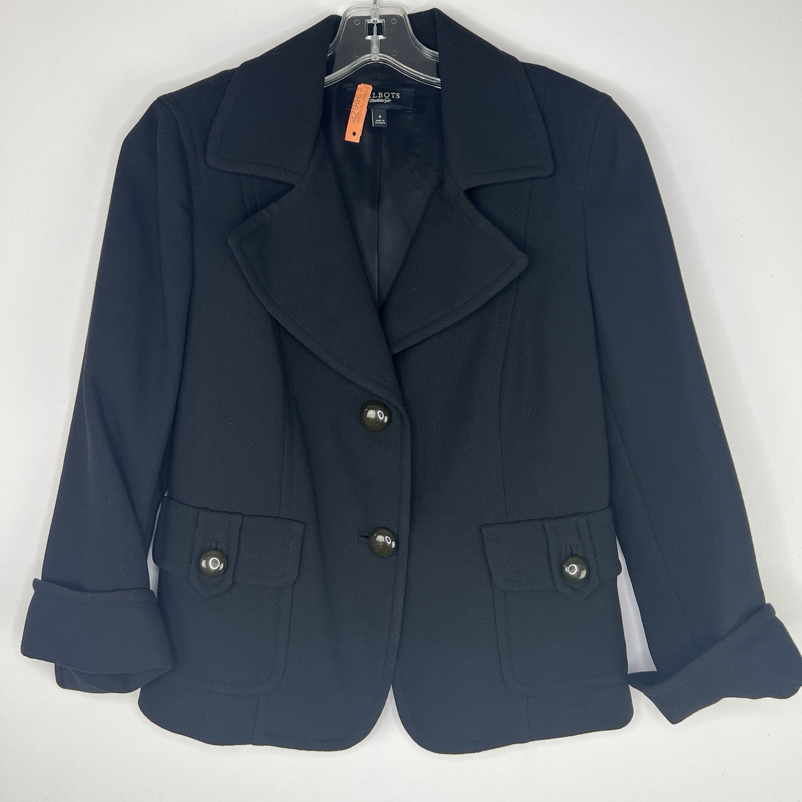 TALBOTS Classic Black Wool Boxy Structured Minima… - image 8