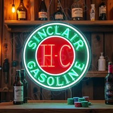 16"x16" Sinclair Gasoline HC Gas LED Neon Sign With Dimmer USB Powered Light VL