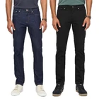 Mens Jeans Slim Fit Stretch Straight Leg Denim Trouser Cotton Pants All UK Sizes