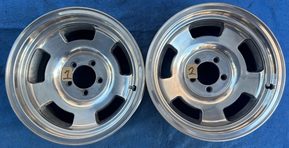 (2) 16" Mickey Thompson Challenger Rare Vintage Wheels 16x8 Rims 5x4.5 Ford PAIR Foto 2 de 4