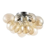 Deckenleuchte Glas Metall Cognac Nickel B:38 Cm G9 Deckenlampe Blendarm