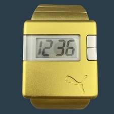 Orologio da polso digitale LCD vintage FUNZIONANTE ⭐️ PUMA Sirius oro opaco grosso