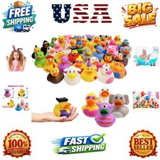 10-Count Assortment Rubber Duck Toy Duckies for Kids, Bath Birthday Gifts Bab...