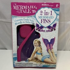 Mermaid  s Tale Fins Purple And Pink 1 Set - Mono Or Individual Use Girls Swim