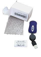 Mini Wired Travel Mouse with Optical Scroll and Retractable USB Cable NIB