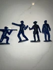 Marx Lot Of 4 Sheriff, Soldiers Figures Lot 2" Vintage 1960s Toys Blue Plastic
