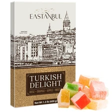 Eastanbul Turkish Delight Candy, Bitter Orange, Rose, Apple, Mastic Gum