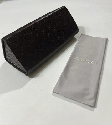 GUCCI Sunglasses Case Triangular Foldable Embossed Logo & Cleaning