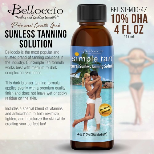 4 oz Belloccio Simple Tan 10% DHA Medium Sunless Airbrush Spray Tanning Solution - 第 2/5 張圖片