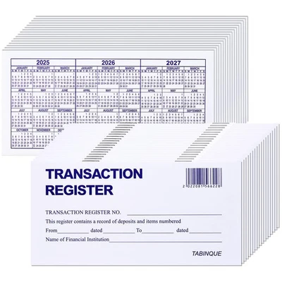 TABINQUE 24 PCS Check Registers for Personal Checkbook, Easy to Read Checkbook Register