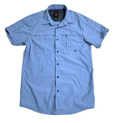Wrangler ATG Shirt Mens Small Short Sleeve Fishing Boating Trail Hike Camp Blue