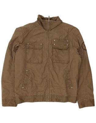 Esprit Mens Utility Jacket UK 40 Large Brown Cotton CV06