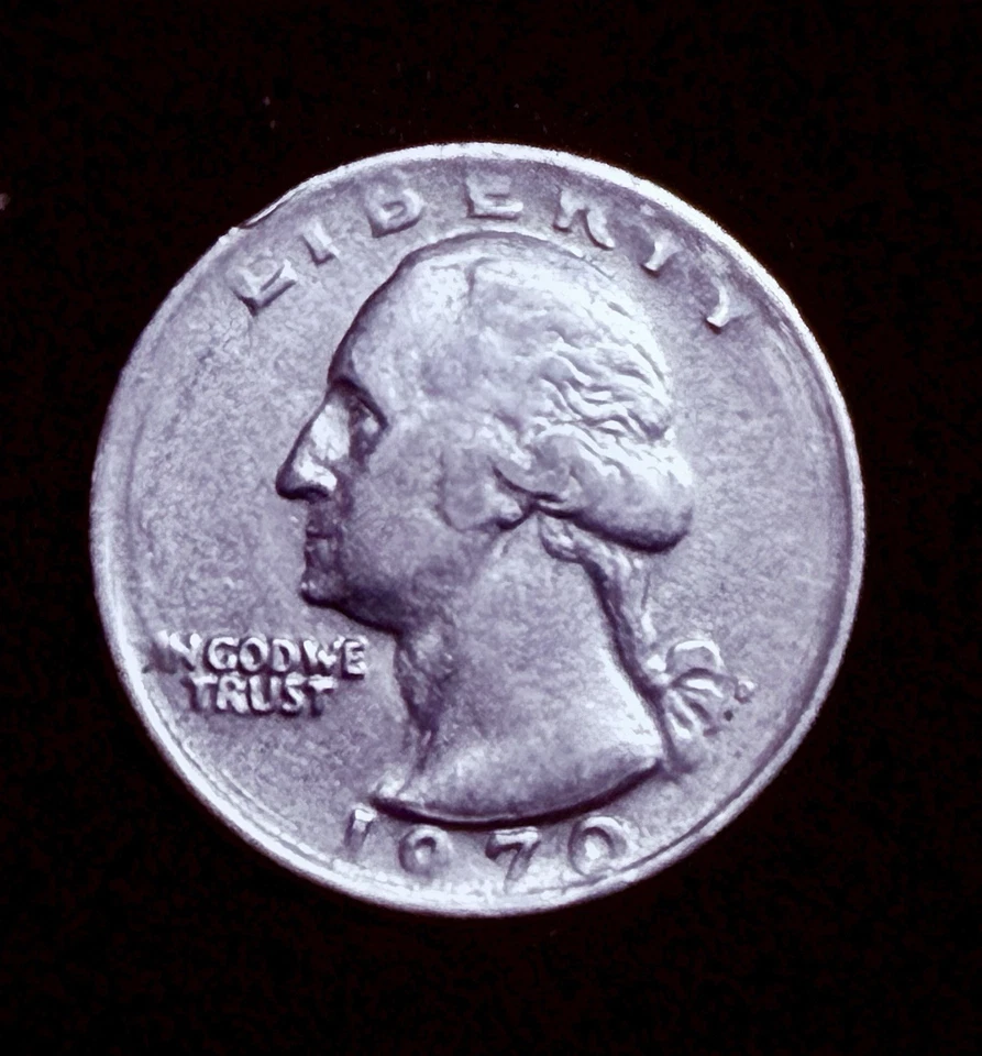 1970 D WASHINGTON QUARTER STRUCK ON  "WRONG/SPLIT PLANCHET"  MAJOR ERROR COIN - Image 3 of 4