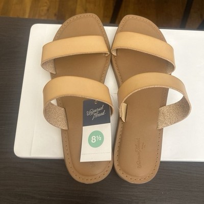 Universal Thread Women s Beige/Tan Slide Sandals Slip-On Solid Casual 8.5