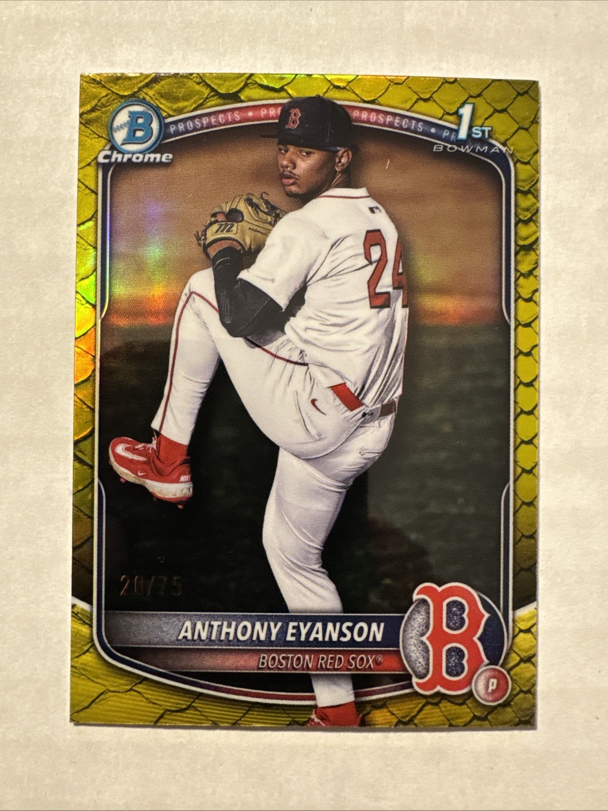 2025 Bowman Draft Chrome Anthony Eyanson Yellow Reptilian Refractor/75 #BDC-116