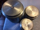 3 Vintage Kromex Manufacturing Brushed Aluminum Canisters Retro Kitchen — photo 5
