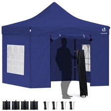 3x3m Heavy Duty Gazebo with 4 Sides, Pop up Gazebo Fully Waterproof Party
