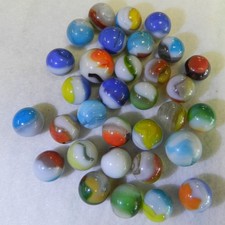 21106m Nice Vintage Group of 30 Vitro Agate Marbles .59 to .75 Inches