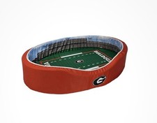 Georgia Bulldogs Large Oval Dog Stadium Bed with Removable Washable Cover