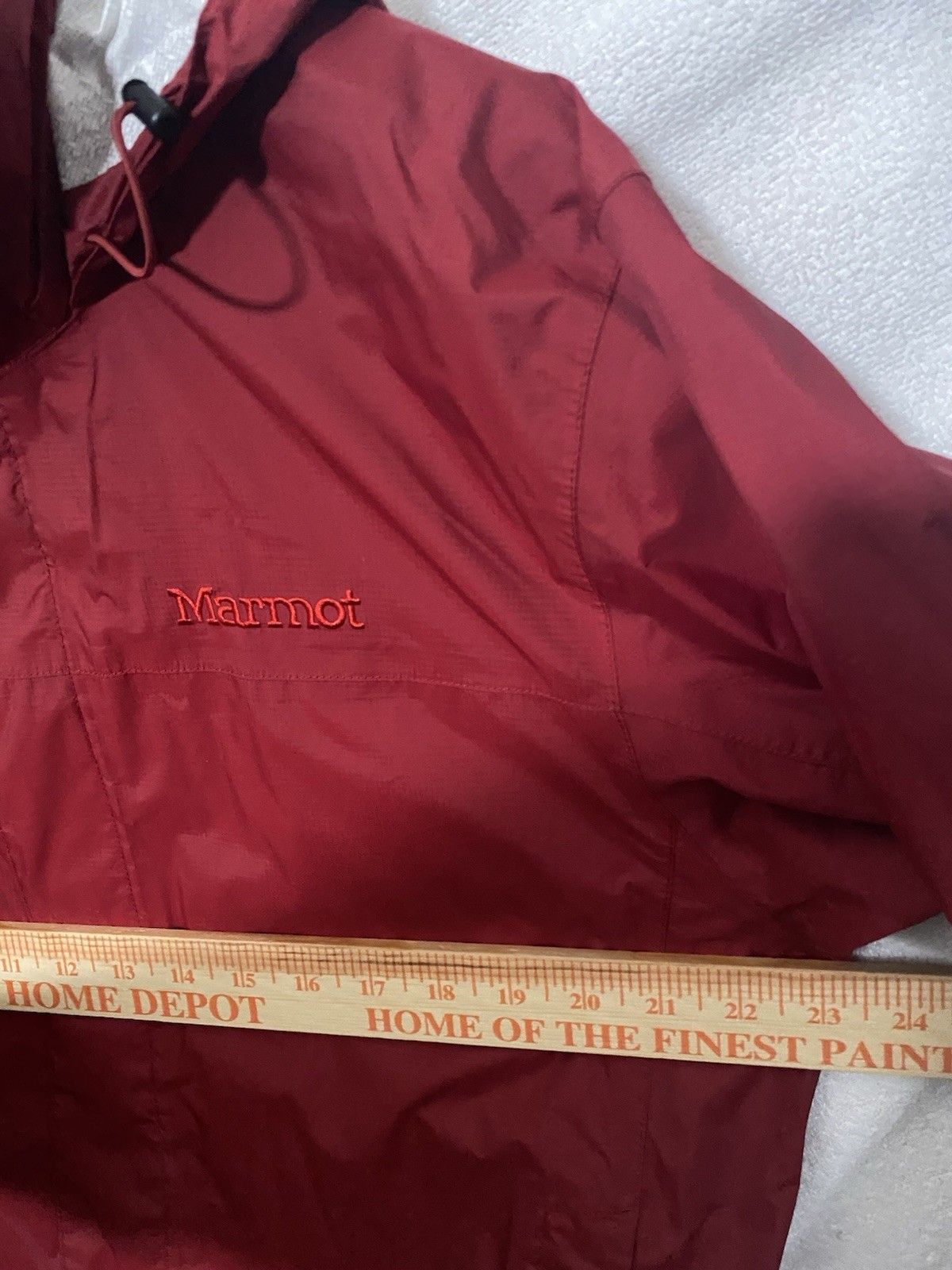 Sold Out Marmot PreCip Rain Jacket Men L Burgundy Red Hood Vent Full Zip 41200 image 9
