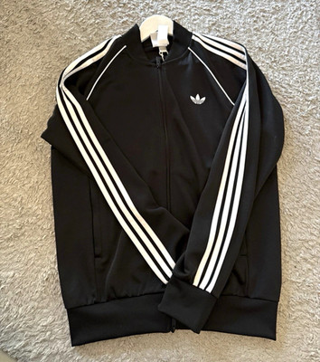 adidas Originals Firebird Trainingsjacke Herren M schwarz/weiß 3-Streifen Zip