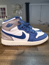 Nike Air Jordan 1 Retro High OG True Blue White Grey EXCELLENT - Youth Size 1 Y