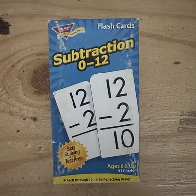 TREND enterprises Subtraction 0-12 Flash Cards Ages 6 & Up 8-11 12-16 Years