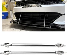 2PCS Front Bumper Lip Splitter Diffuser Strut Rod, Adjustable 8"-11" Silver
