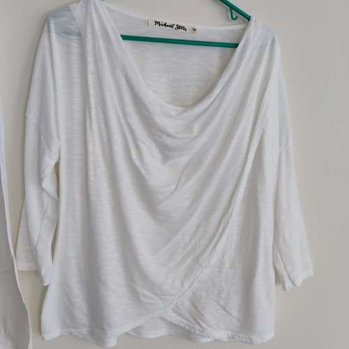 NWT Michael Stars Bundle/Lot 2 White Long Sleeve Tops READ DESCRIPTION - Picture 6 of 14